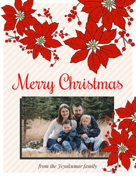 Floral Family Photo Christmas Card - Venngage