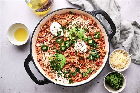 Turkey Taco And Cauliflower Rice Skillet 20 Minute Meal Slender