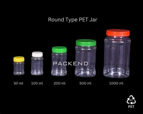 Transparent Pet Jar From Ml To Ml Capacity Round Type At Rs