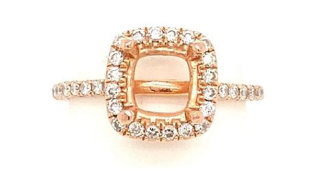 14K Rose Gold Semi Set Halo Ring Parkville Jewelers