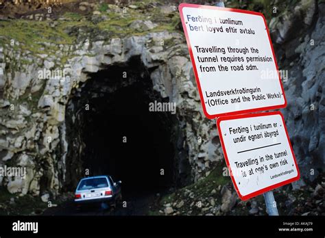 One of many road tunnels in the Faroe Islands Stock Photo - Alamy