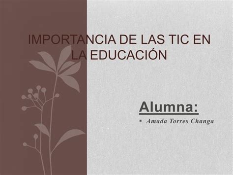 Importancia De Las Tic En La Educacion Ppt