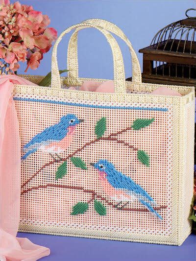 Bluebird Tote Plastic Canvas Pattern