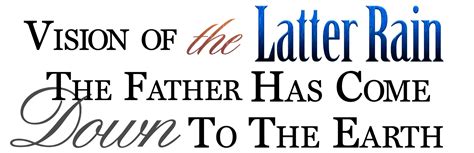 The Latter Rain - Apostle David E. Taylor [Official Site]