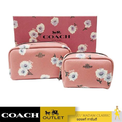 กระเปา COACH C3062 BOXED SMALL AND MINI BOXY COSMETIC CASE SET WITH