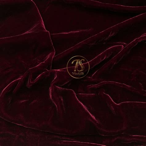 Mulberry Silk Velvet Fabric By The Yard Burgundy Velvet Luxury