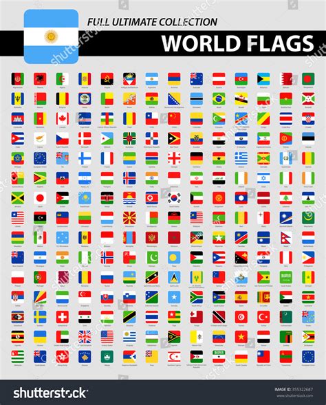 Square Flags Of The World Full Ultimate Collection Vector Collection