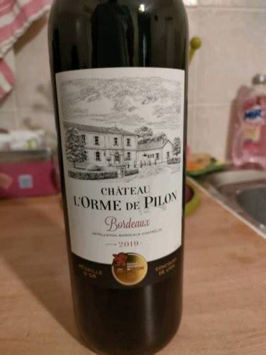 2019 Johanès Boubée Château L Orme De Pilon Bordeaux Vivino US