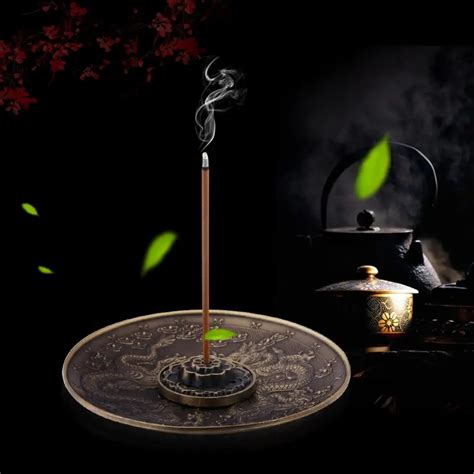 Zinc Alloy Incense Stick Burner Holder Dragon Pattern Censer Plate For