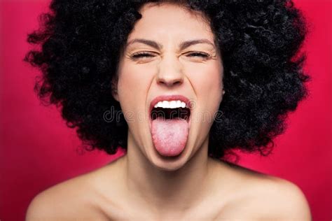 Woman Sticking Her Tongue Out Stock Image Image Of Attitude