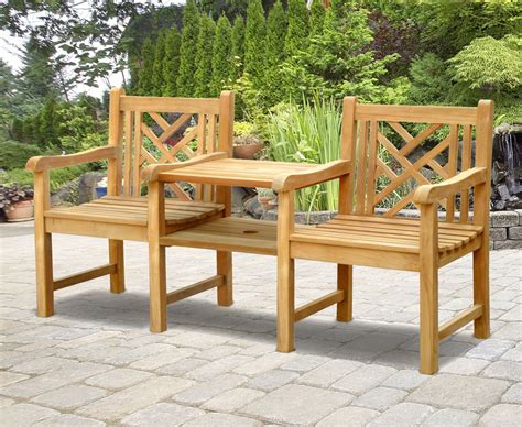 Princeton Vista Teak Garden Companion Seat Jack And Jill Seat