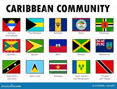 Vector Flag Of Members Of The Caribbean Community Cc Stock Vector Illustration Of Organization