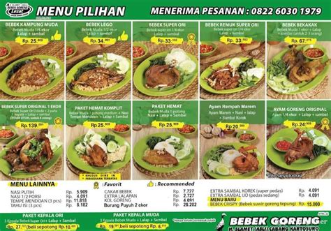 Selalu Diperbarui Menu Bebek Goreng H Slamet Bogor Utara Bogor