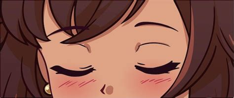 Premium Vector | Anime manga closed eyes close up Brown hair and tan skin Hand drawn vector ...