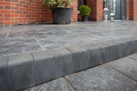 Keykerb Blocks Angled Driveway Paving Charcoal Key Kerb Edging