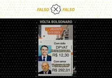 Falso É falso que DPVAT voltou a ser cobrado em novembro no valor de R