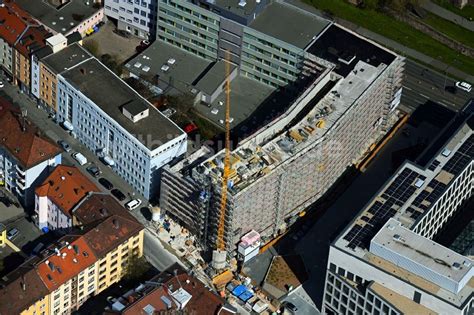 Nürnberg von oben Baustelle zum Neubau der Hotelanlage in Nürnberg im