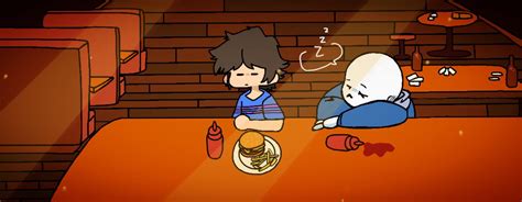 Sans And Frisk At Grillbys Rundertale