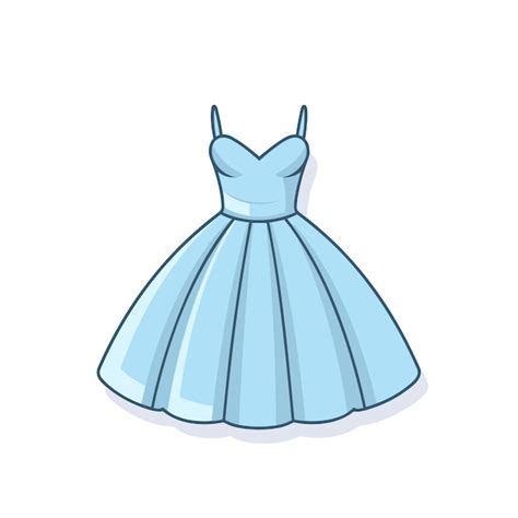 Vector De Un Vestido Azul Sobre Un Fondo Blanco Vector Premium