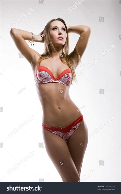 Sexy Woman Red Lingerie On White Stock Photo Shutterstock