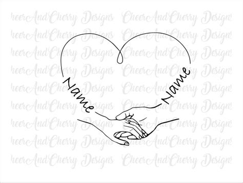 Custom Holding Hands SVG PNG Bundle Romantic Valentines Day Etsy Israel