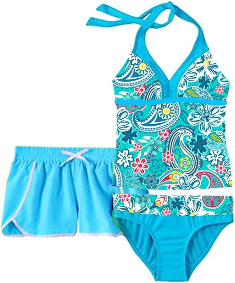 inhzoy inhzoy 2tlg Mädchen Bikini Tankini Set Zweiteiler Badeanzug mit