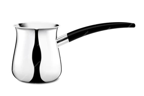 Стальной кофейник. Традиционная турецкая турка для приготовления кофе ...