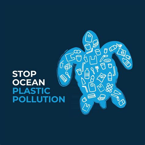 Stop Ocean Plastic Pollution Turtle Composed Of White Plastic Waste