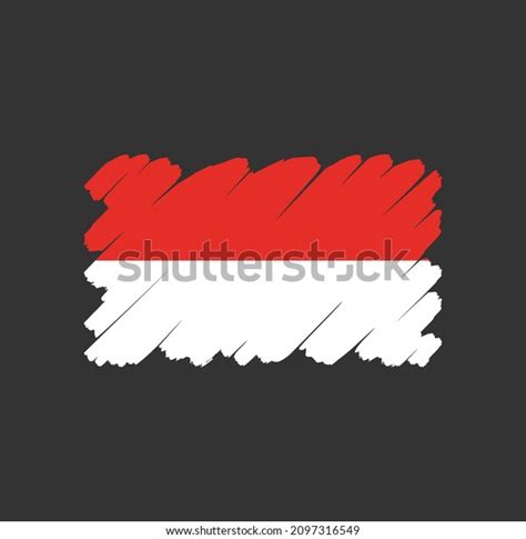 Flag Indonesia Monaco Brush Stroke Background Stock Vector Royalty