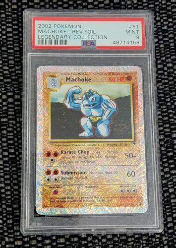 Psa 9 Mint Machoke Reverse Holo 51110 Pokemon 2002 Legendary