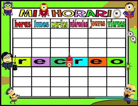 Horario 6 Horas 4 Minions Education