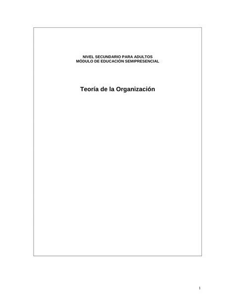 PDF Teoría de la Organización DPTI Servicios ABC Dirección