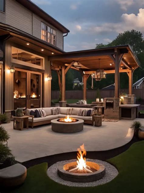 21 Stunning Backyard Patio Designs Ideas with Fire Pit