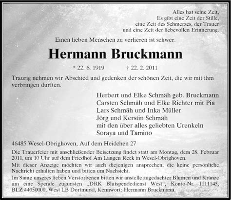 Alle Traueranzeigen F R Hermann Bruckmann Trauer Rp Online De