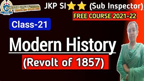 Modern History Revolt Of 1857 History Lec 21 Jkpsi Exam 2022