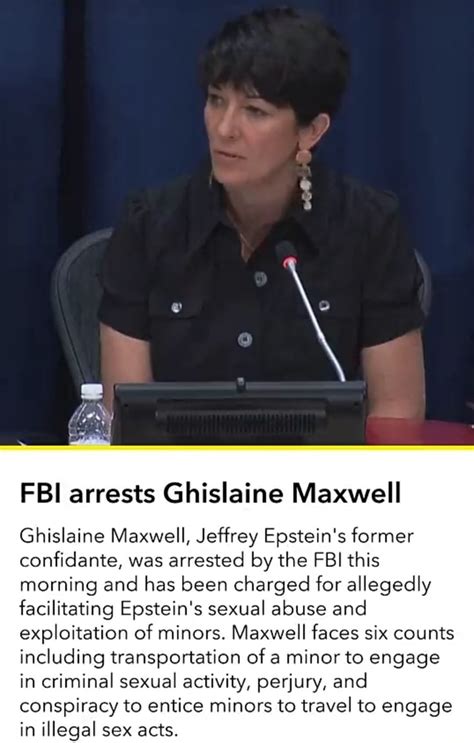 Fbi Arrests Ghislaine Maxwell Ghislaine Maxwell Jeffrey Epsteins