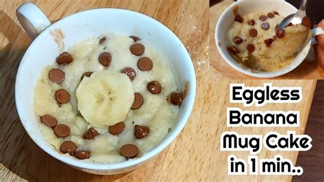 Eggless Banana Mug Cake In Just 1 Min Microwave Recipe YouTube