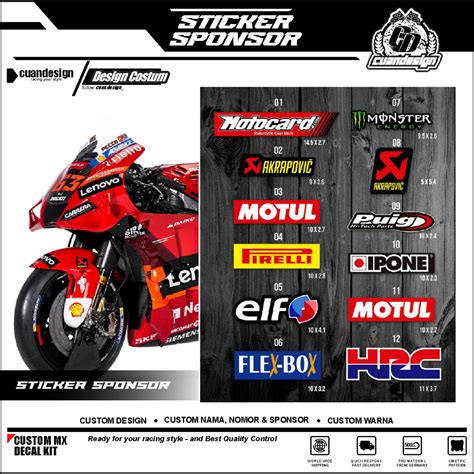 Jual STICKER STIKER SPONSOR SUPERBIKE MOTOGP GSX NINJA R25 R15 NMAX ADV