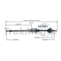 Volvo Cv Axle Shaft Front Passenger Side Aftermarket Vo