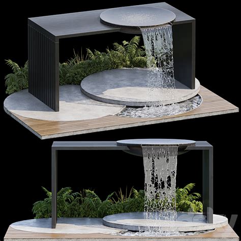 3DS MAX Landscape Furniture With Fountain Architect Element 09 3DS Max