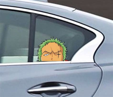 Roronoa Zoro Window Peeker Sticker Funny Laptop Car Window Bumper Jdm