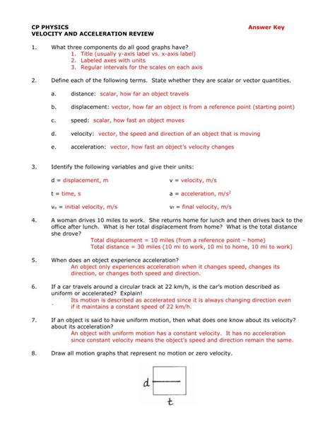 Velocity Acceleration Worksheets Algebra Resources