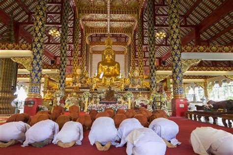 People Pay Respect To Buddhist Monk In Temple Editorial Photo Image