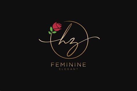 Initial Hz Feminine Logo Beauty Monogram And Elegant Logo Design