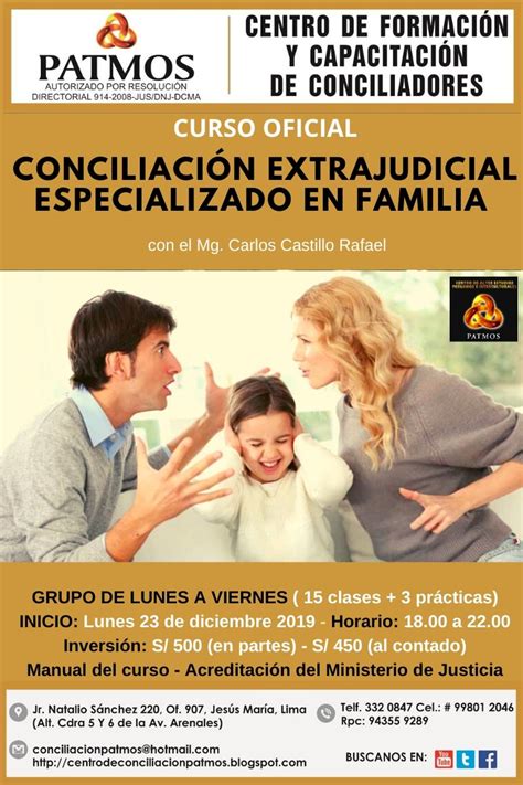 Cursos De Conciliaci N Extrajudicial Diciembre Patmos Centro De