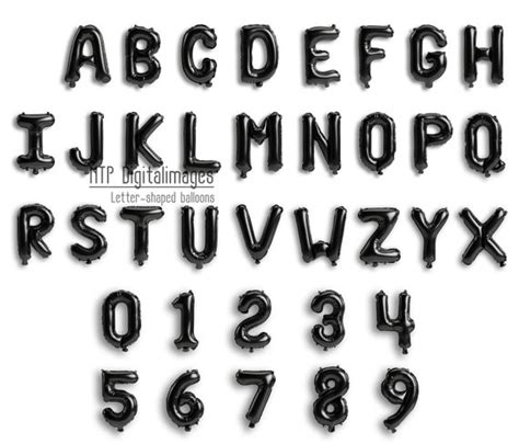 Balloons Font PNG Font Black Balloons Alphabet Font Newspaper - Etsy ...