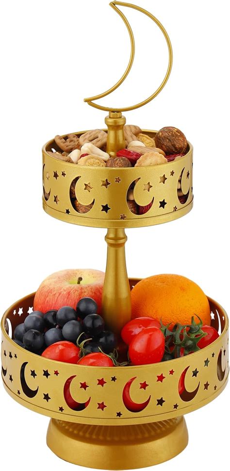 Amazon Ramadan Serving Trays 2 Tiered Metal Platters Eid Mubarak