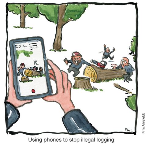 Phones can stop illegal logging – Drawn Journalism by Frits Ahlefeldt