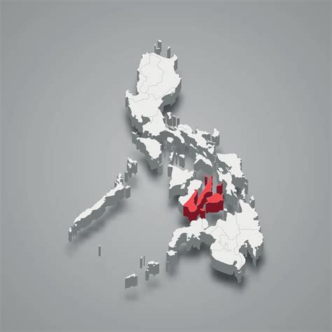 Central Visayas region location within Philippines 3d map 43563394 ...