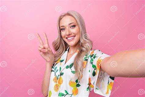 Photo Of Pleasant Lovely Girl With Curly Hairdo Dressed Flower Print